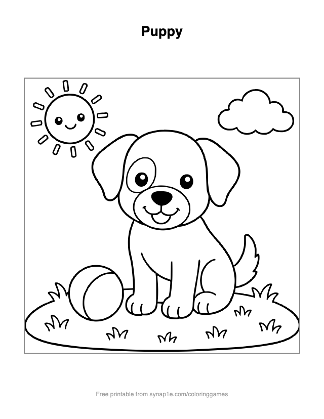 Puppy — free printable pets coloring page