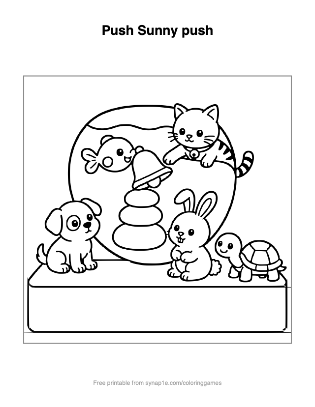Push Sunny push — free printable pets coloring page