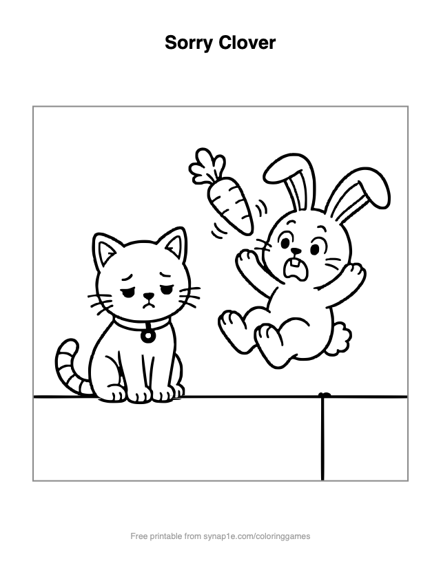 Sorry Clover — free printable pets coloring page