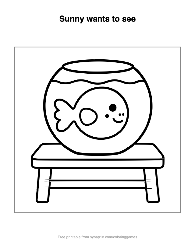 Sunny wants to see — free printable pets coloring page