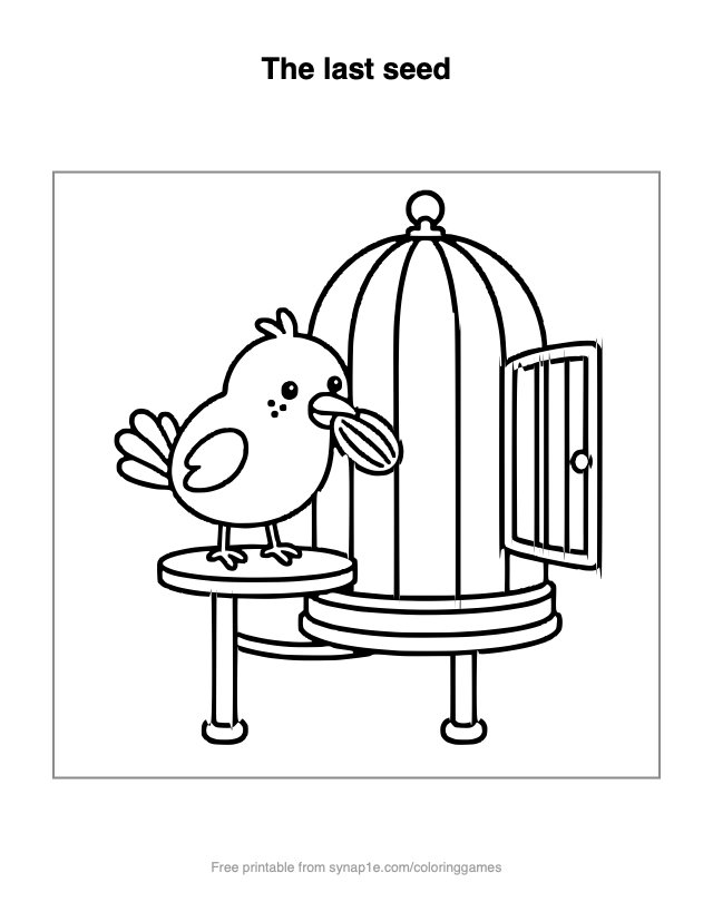 The last seed — free printable pets coloring page