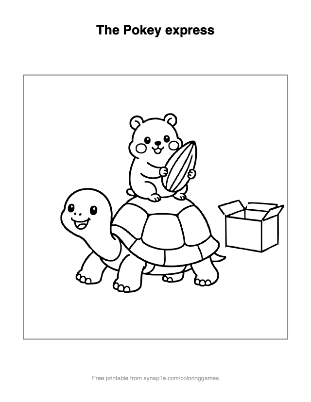 The Pokey express — free printable pets coloring page