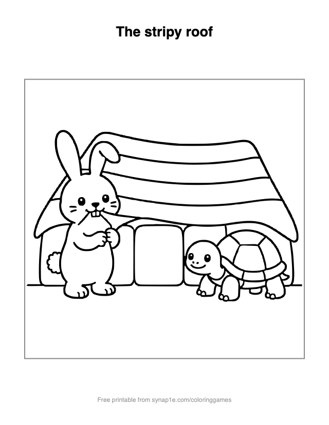 The stripy roof — free printable pets coloring page