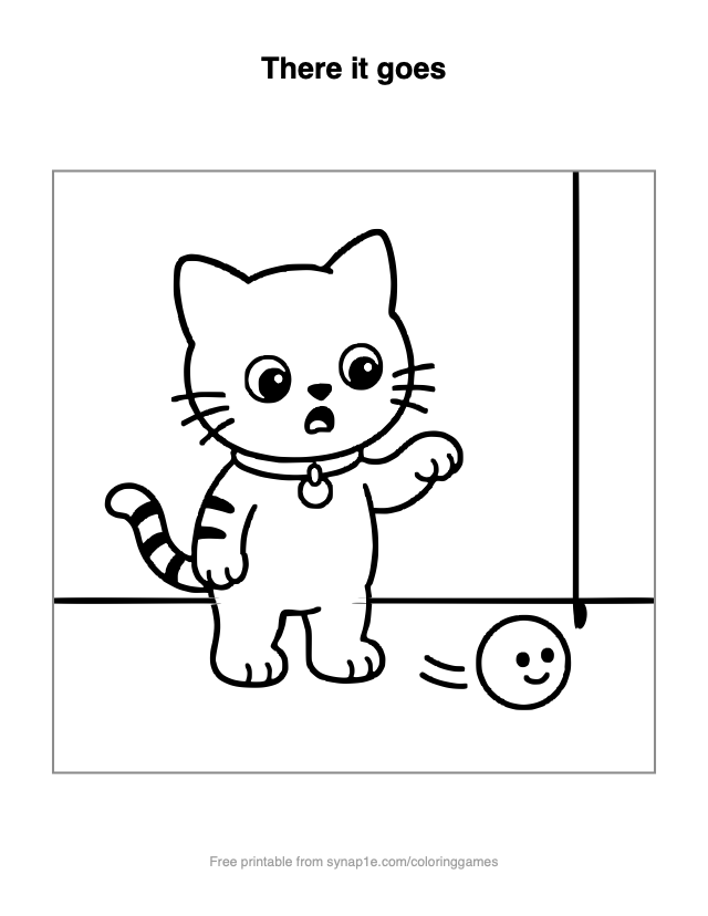 There it goes — free printable pets coloring page