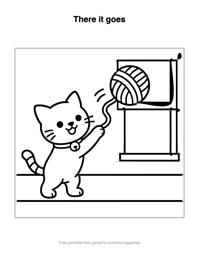 There it goes — free printable pets coloring page