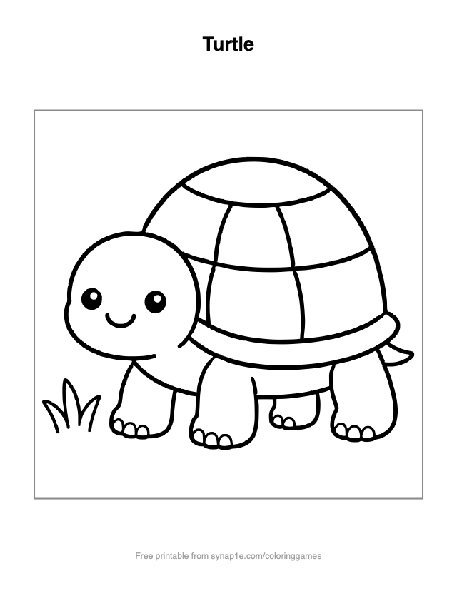 Turtle — free printable pets coloring page