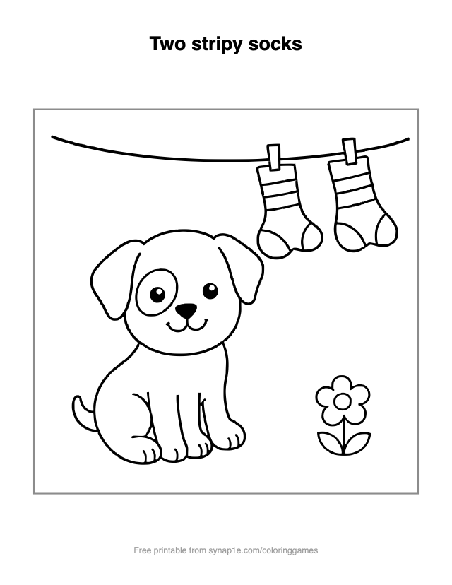 Two stripy socks — free printable pets coloring page