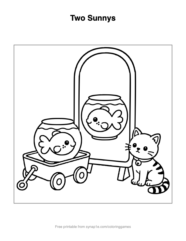 Two Sunnys — free printable pets coloring page