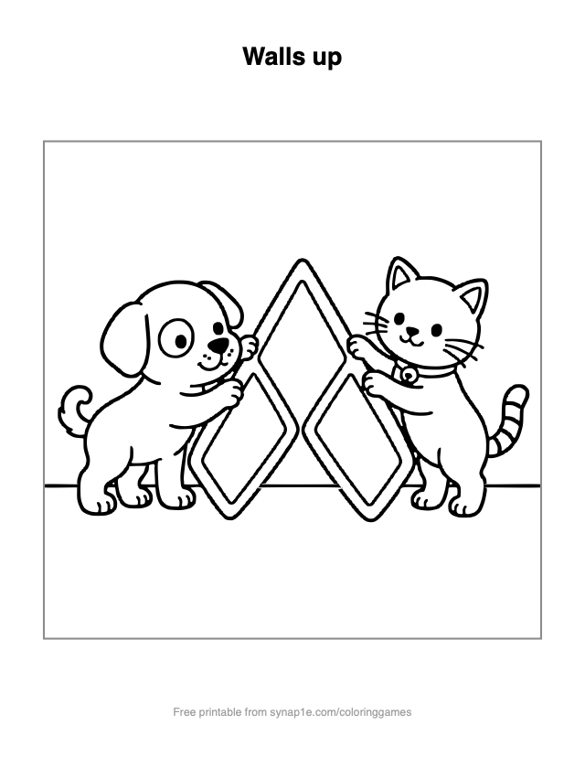 Walls up — free printable pets coloring page