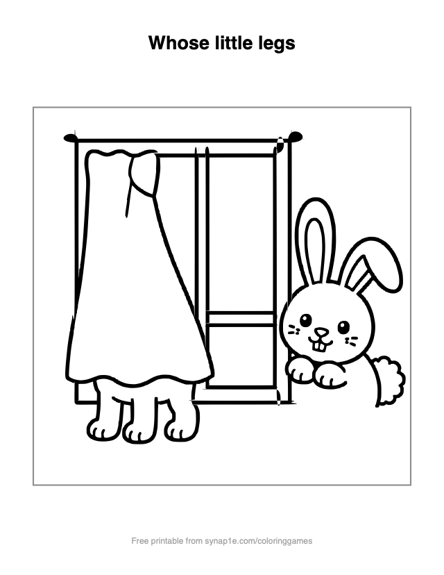 Whose little legs — free printable pets coloring page