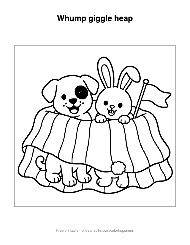 Whump giggle heap — free printable pets coloring page