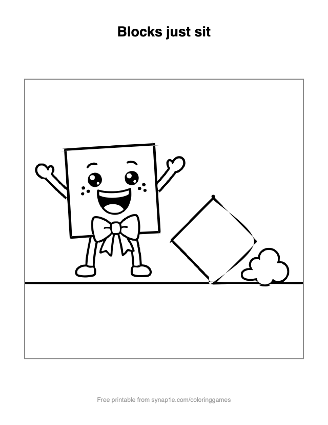Blocks just sit — free printable shapes coloring page