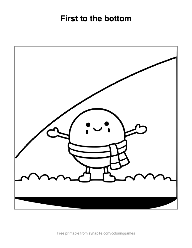 First to the bottom — free printable shapes coloring page
