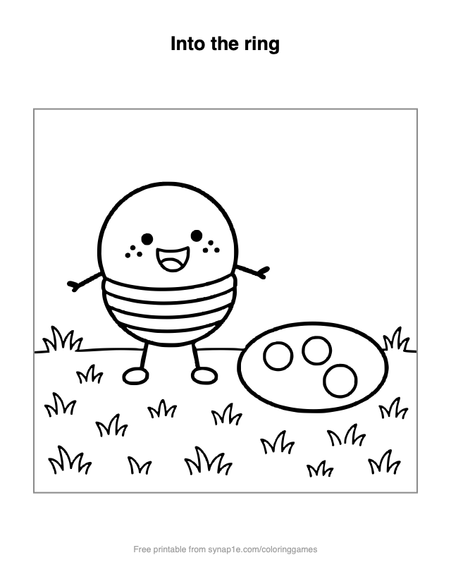 Into the ring — free printable shapes coloring page
