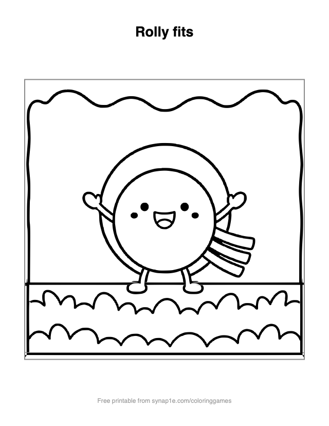 Rolly fits — free printable shapes coloring page