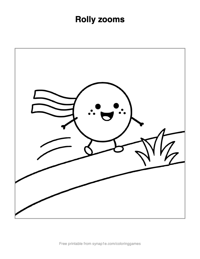 Rolly zooms — free printable shapes coloring page