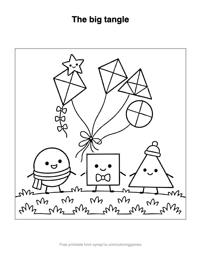 The big tangle — free printable shapes coloring page