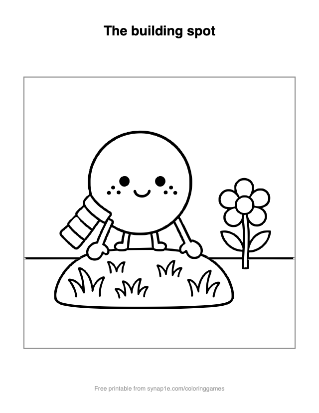 The building spot — free printable shapes coloring page