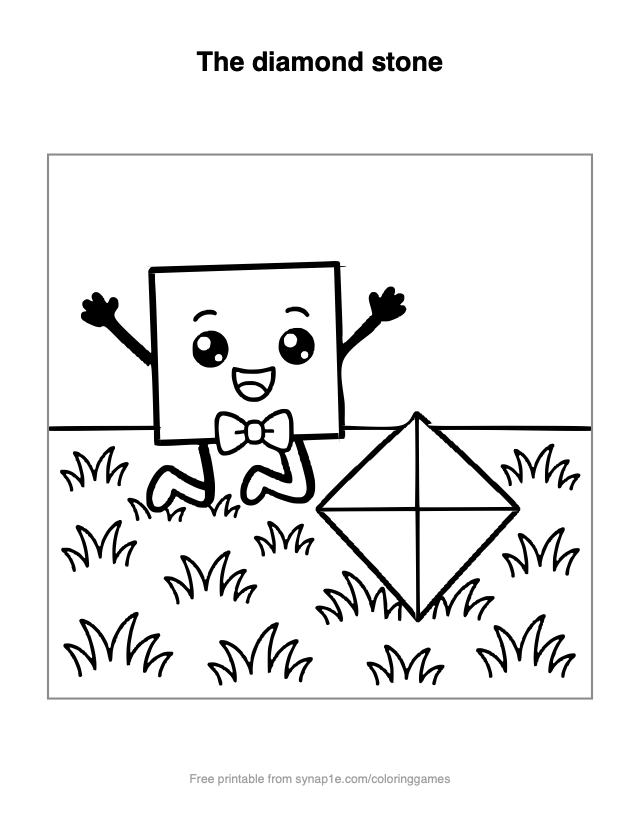The diamond stone — free printable shapes coloring page