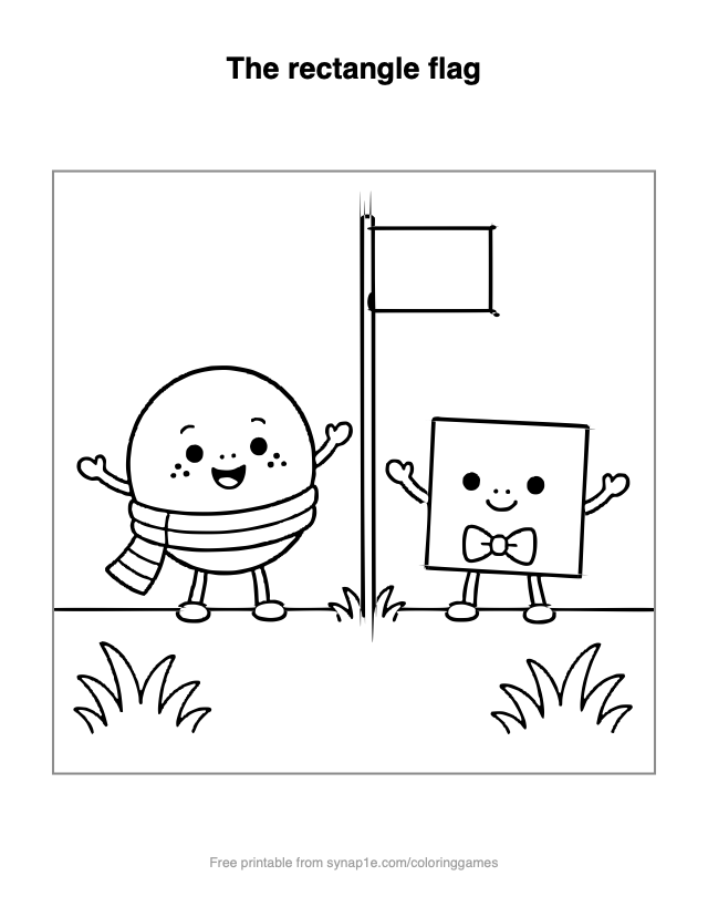 The rectangle flag — free printable shapes coloring page