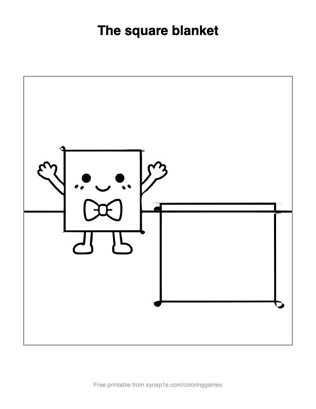 The square blanket — free printable shapes coloring page
