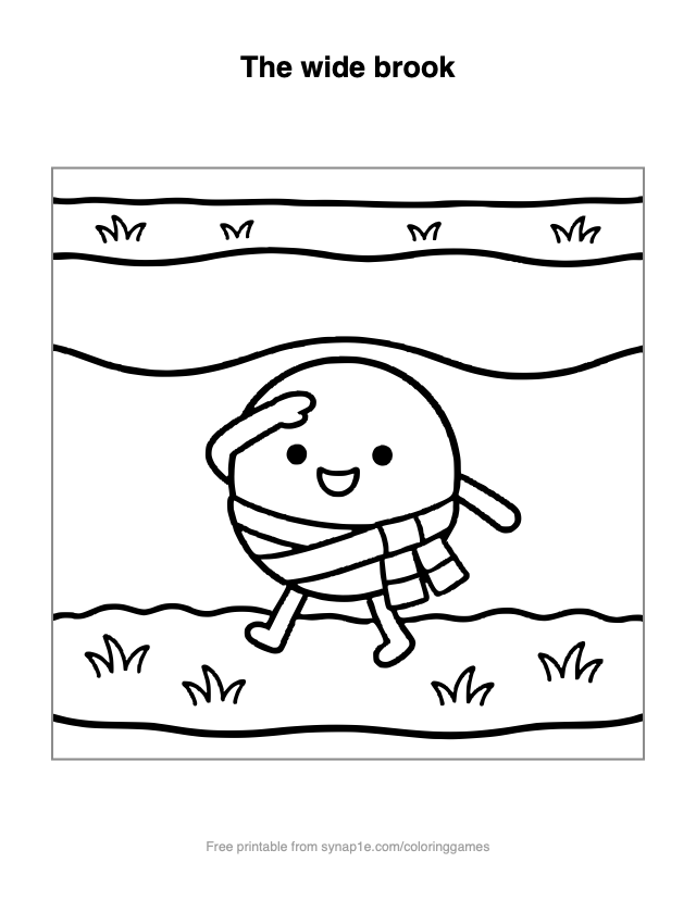 The wide brook — free printable shapes coloring page