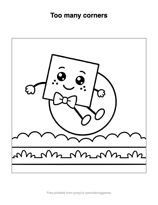 Too many corners — free printable shapes coloring page