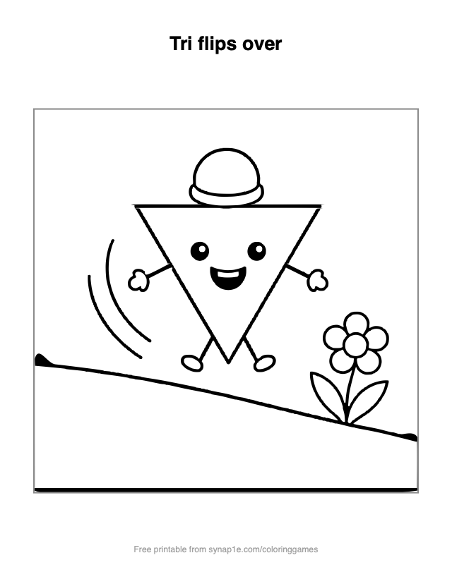Tri flips over — free printable shapes coloring page