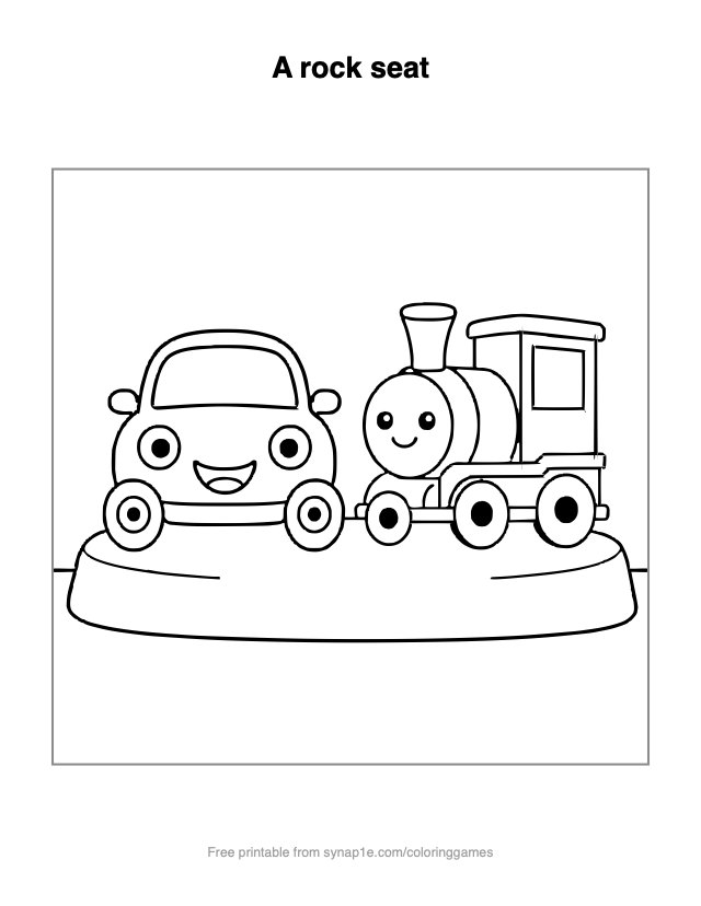 A rock seat — free printable vehicles coloring page