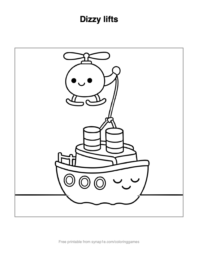 Dizzy lifts — free printable vehicles coloring page