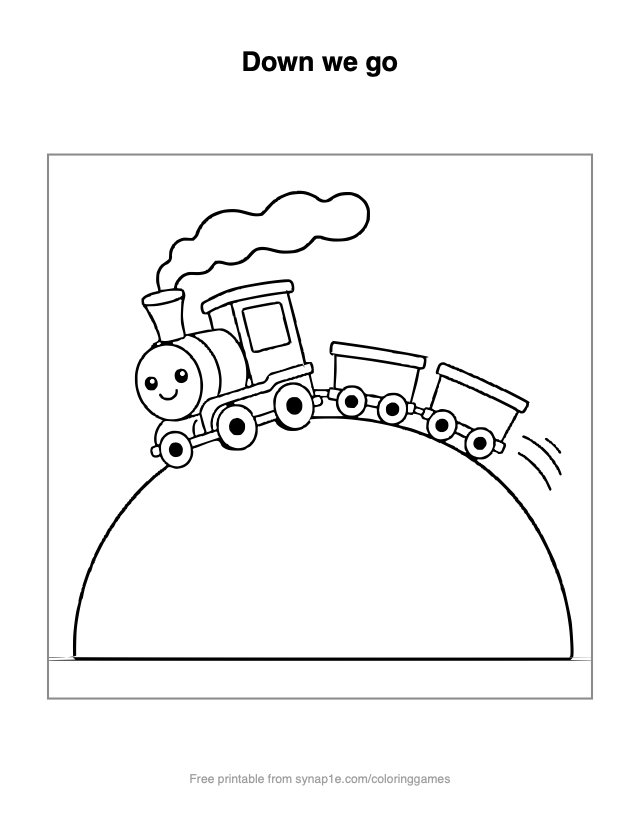 Down we go — free printable vehicles coloring page