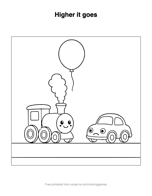 Higher it goes — free printable vehicles coloring page