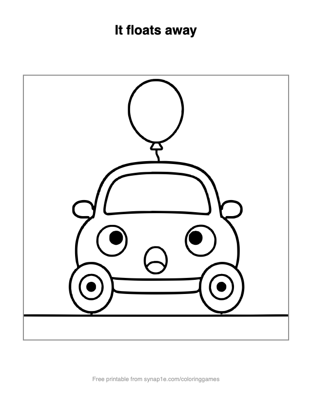 It floats away — free printable vehicles coloring page