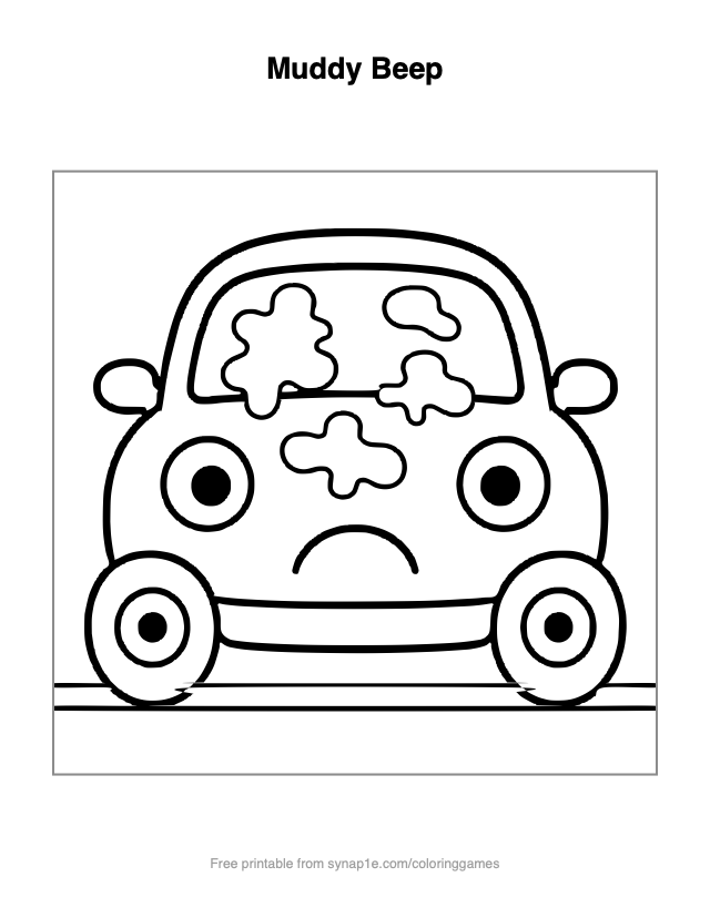 Muddy Beep — free printable vehicles coloring page