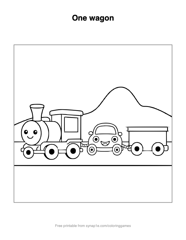 One wagon — free printable vehicles coloring page