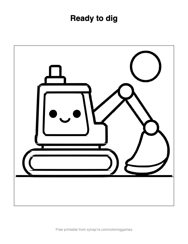 Ready to dig — free printable vehicles coloring page