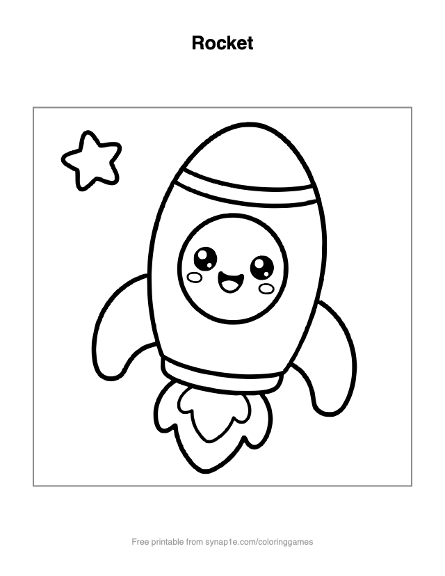 Rocket — free printable vehicles coloring page