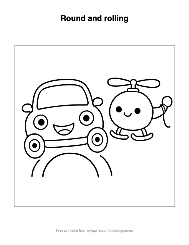 Round and rolling — free printable vehicles coloring page