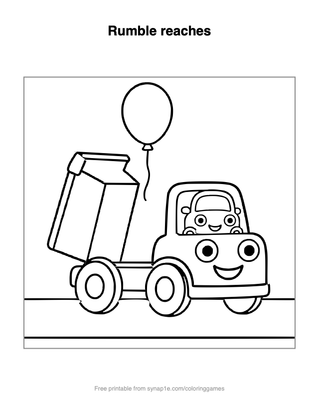 Rumble reaches — free printable vehicles coloring page