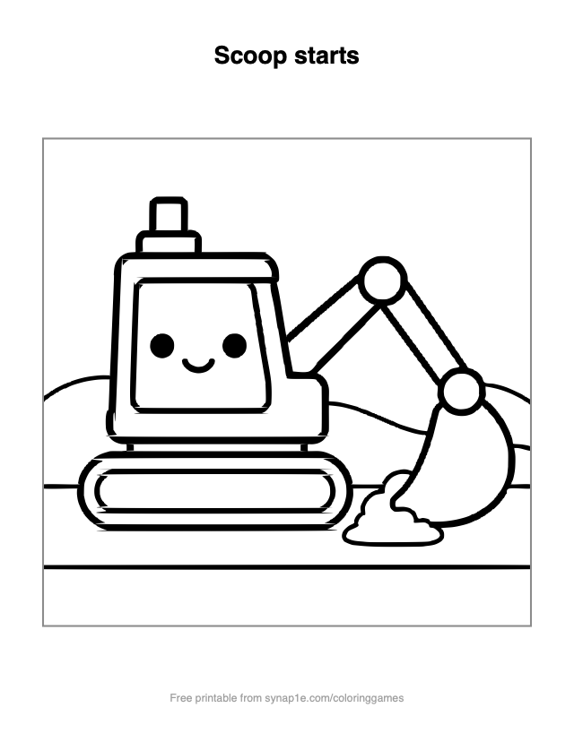 Scoop starts — free printable vehicles coloring page