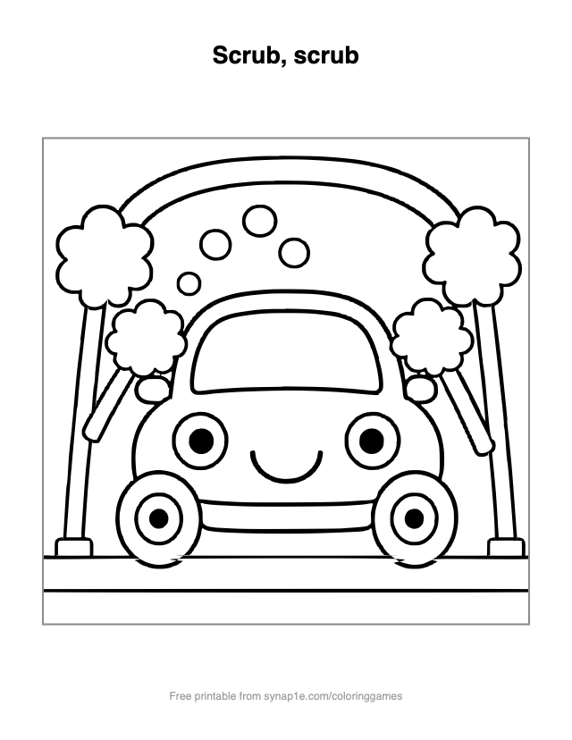 Scrub, scrub — free printable vehicles coloring page