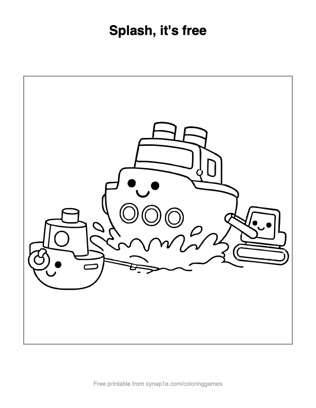 Splash, it's free — free printable vehicles coloring page