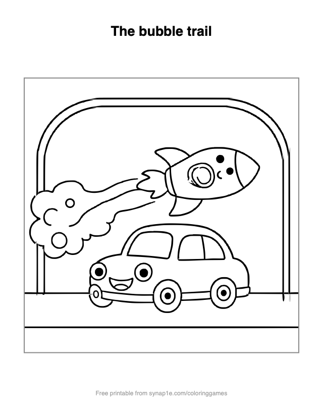 The bubble trail — free printable vehicles coloring page