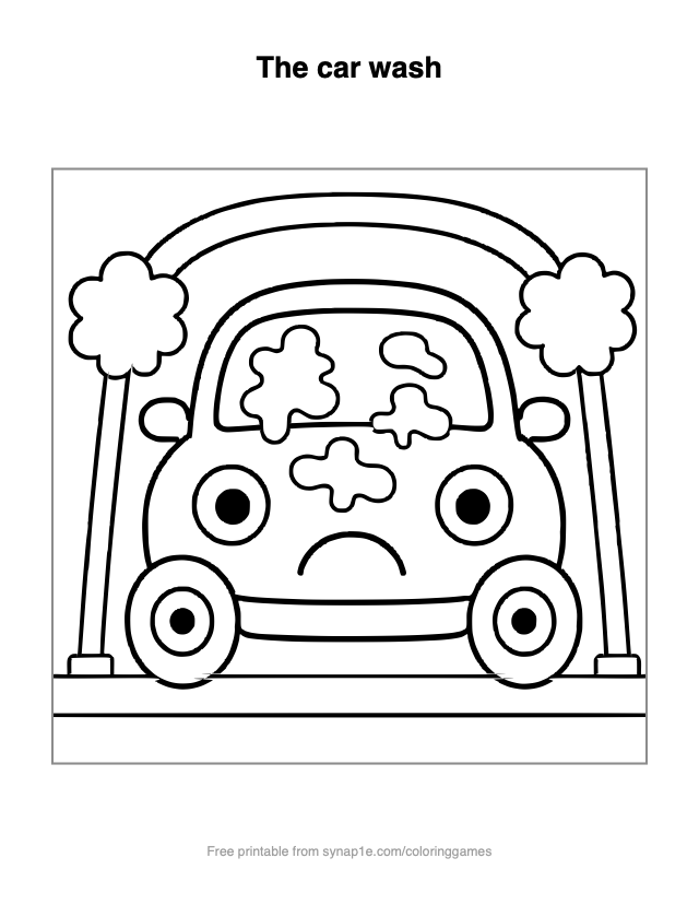 The car wash — free printable vehicles coloring page