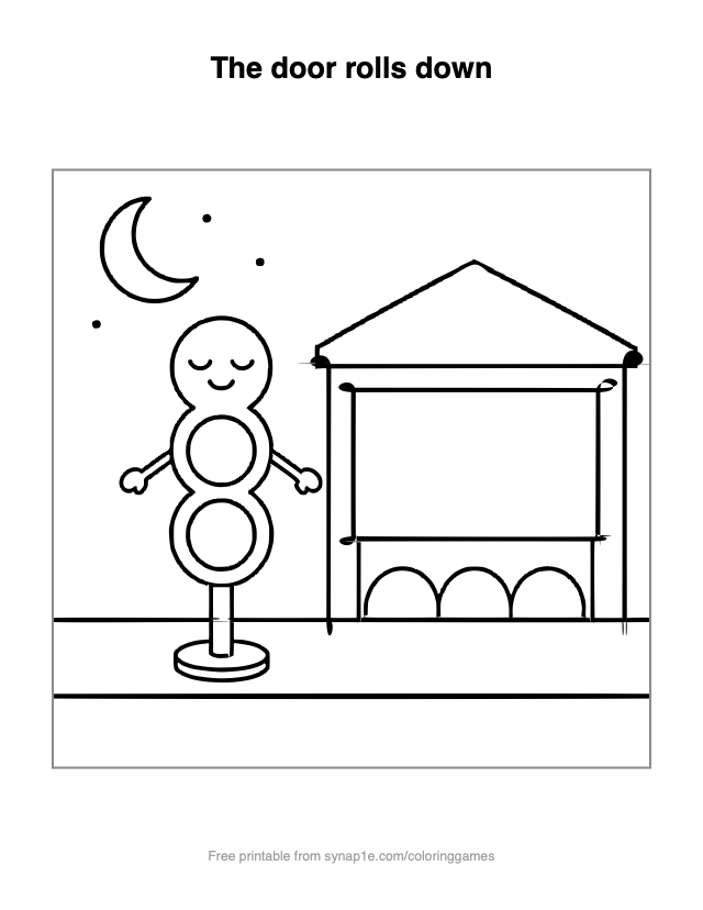 The door rolls down — free printable vehicles coloring page