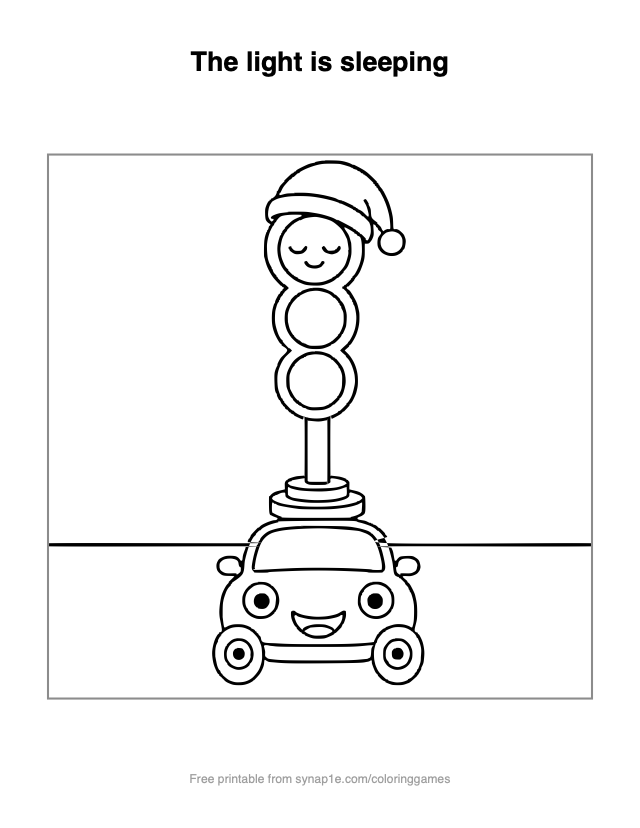 The light is sleeping — free printable vehicles coloring page