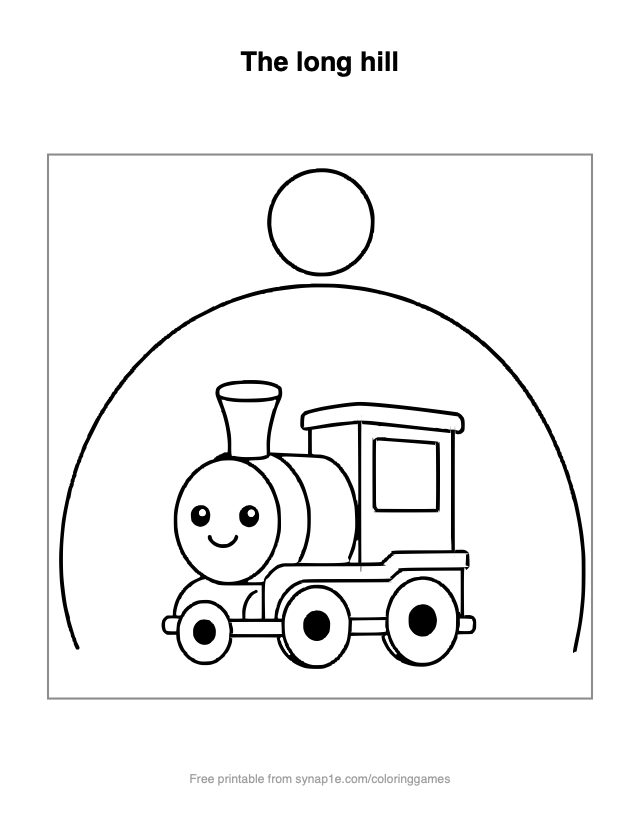 The long hill — free printable vehicles coloring page