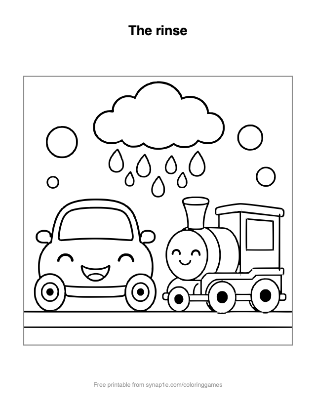 The rinse — free printable vehicles coloring page
