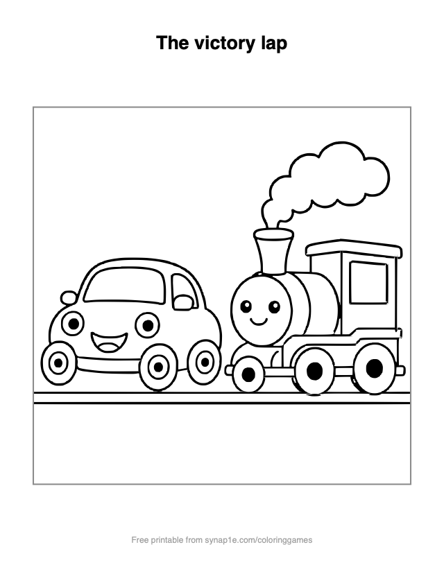 The victory lap — free printable vehicles coloring page