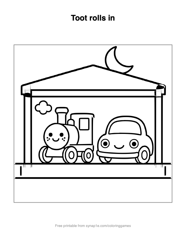 Toot rolls in — free printable vehicles coloring page
